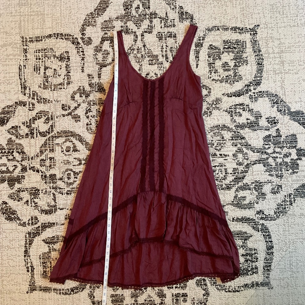 Free People "Parisian Ruffle Hem Dress" Dusty Plum Slip Dress